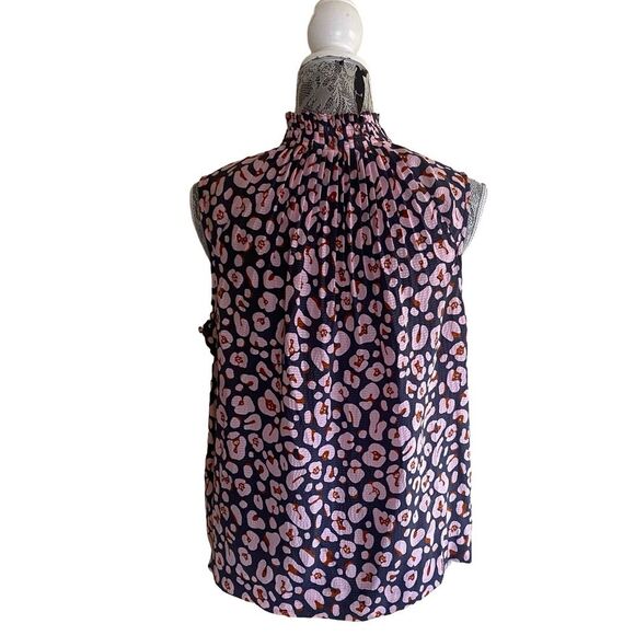 Marie Oliver Silk Animal Print Sleeveless Blouse Size M - Picture 3 of 6